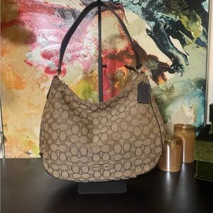 Coach Tan and Brown Hobo Bag